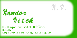 nandor vitek business card